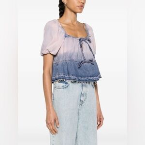 GANNI Future Denim Blouse L